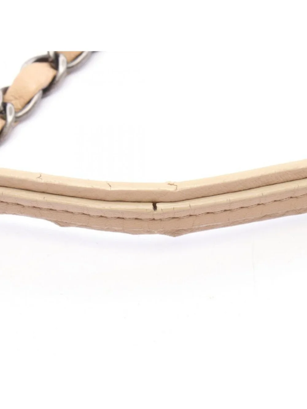 Chanel Shoulder Bag Quilted Beige Lambskin Chain